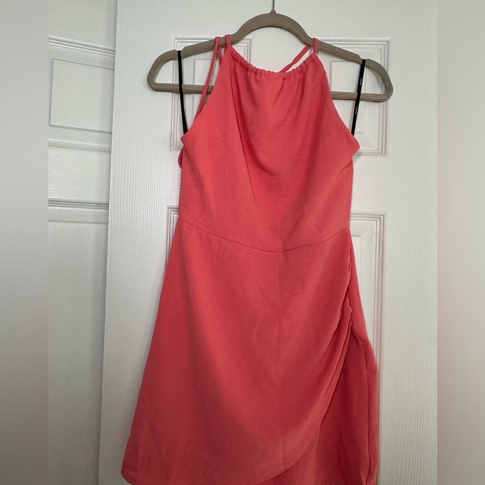 Forever 21 Coral Mini Dress Open Back with Ties